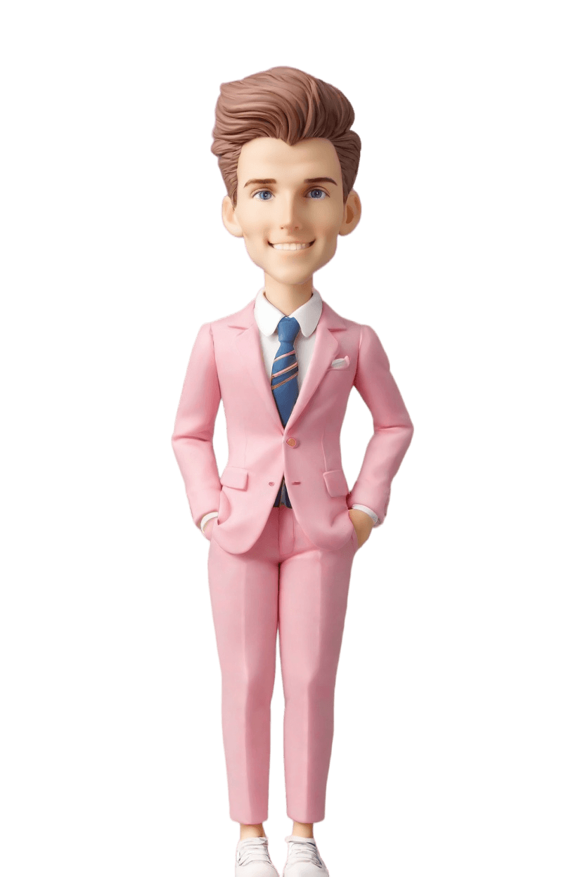 Custom Romantic Gesture Bobblehead,He Just Created His Own Playful Wink Bobblehead! 😜