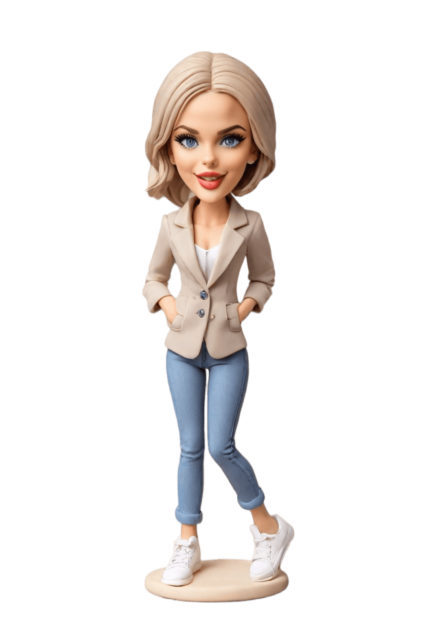 Custom Teacher Chic Bobblehead,She Created Her Own Teacher Bobblehead! 🎓👩‍🏫