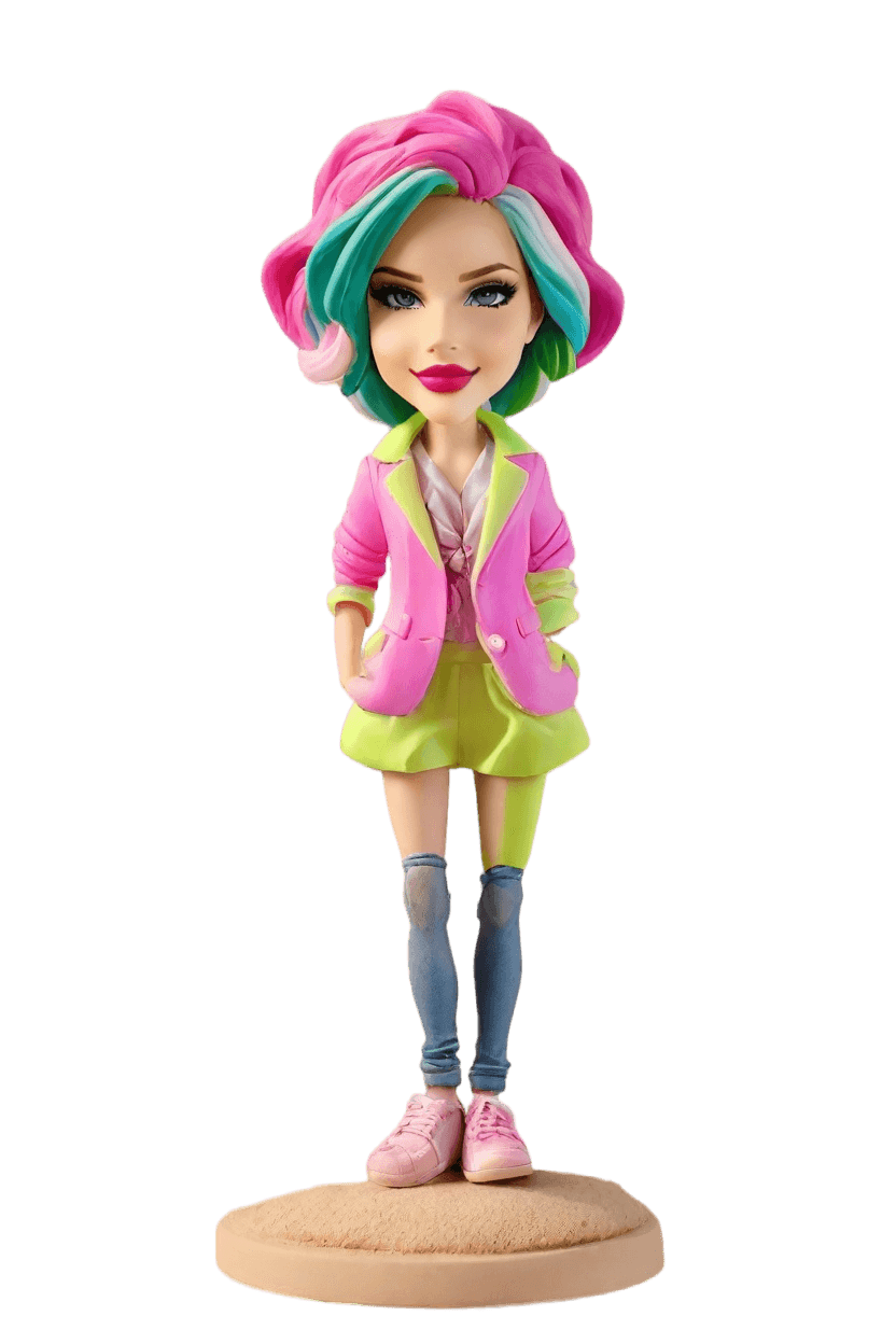 custom Corporate Confidence bobblehead,She Created Her Own Confident Wink Bobblehead