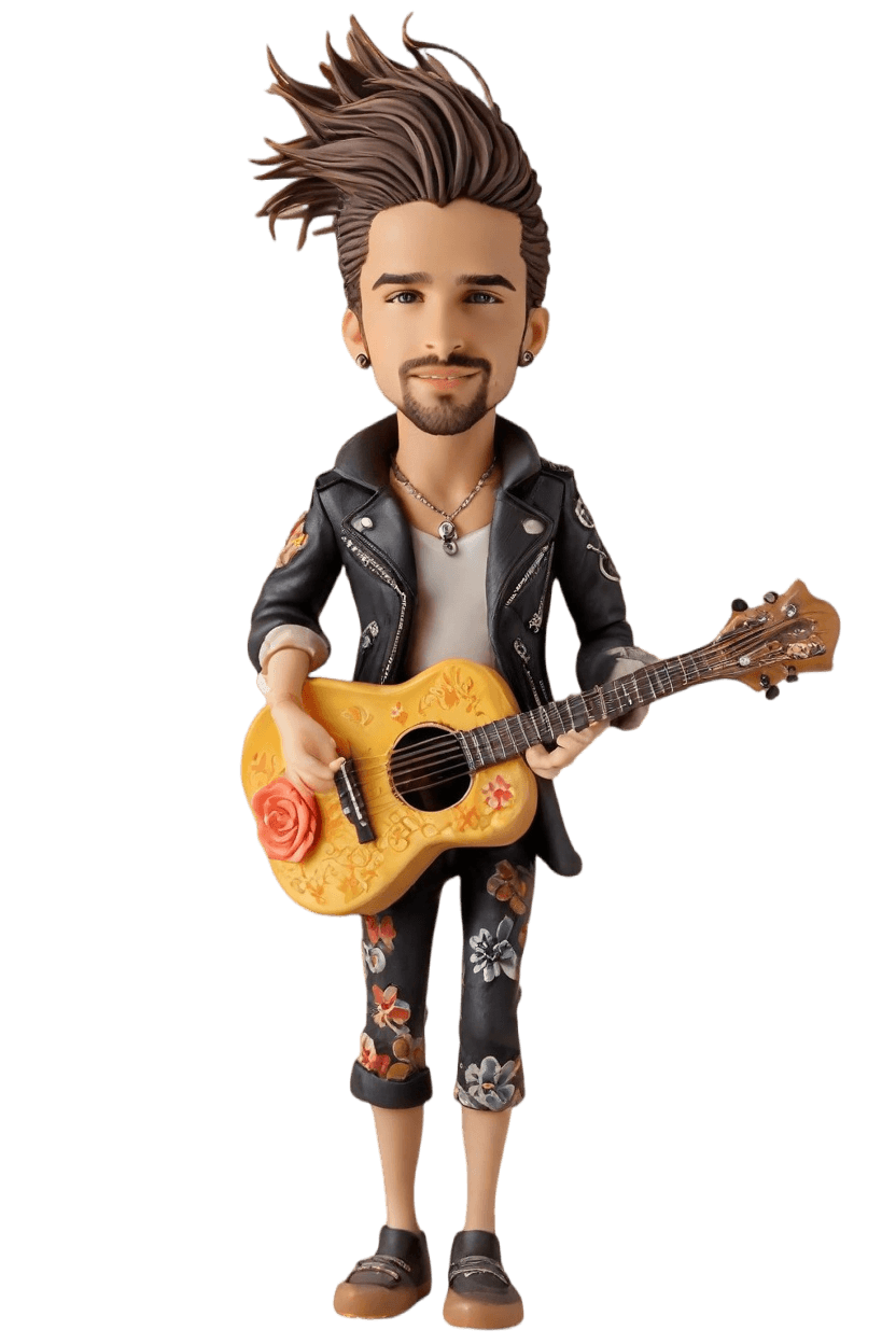 Rockstar Custom Guitarist Bobblehead,He Made His Own Rockstar Bobblehead Doll!