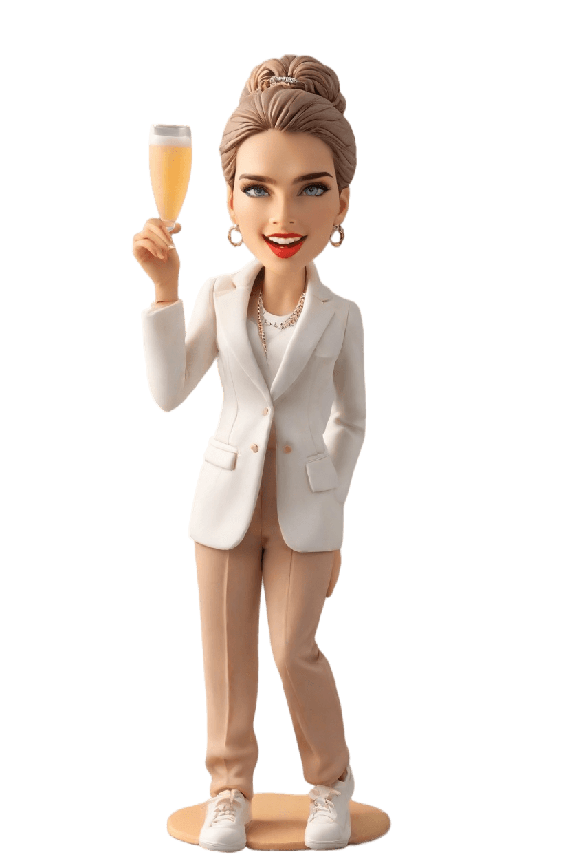Custom Anniversary Chic Bobblehead,She Created Her Own Confident Bobblehead Doll!