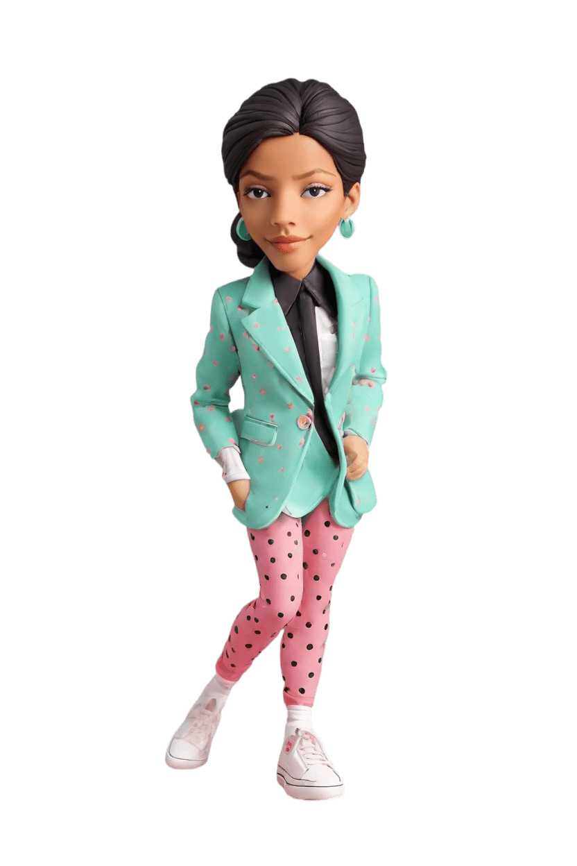 Custom Client Appreciation Cheerful Bobblehead,She Created Her Own Cheerful Wave Bobblehead!