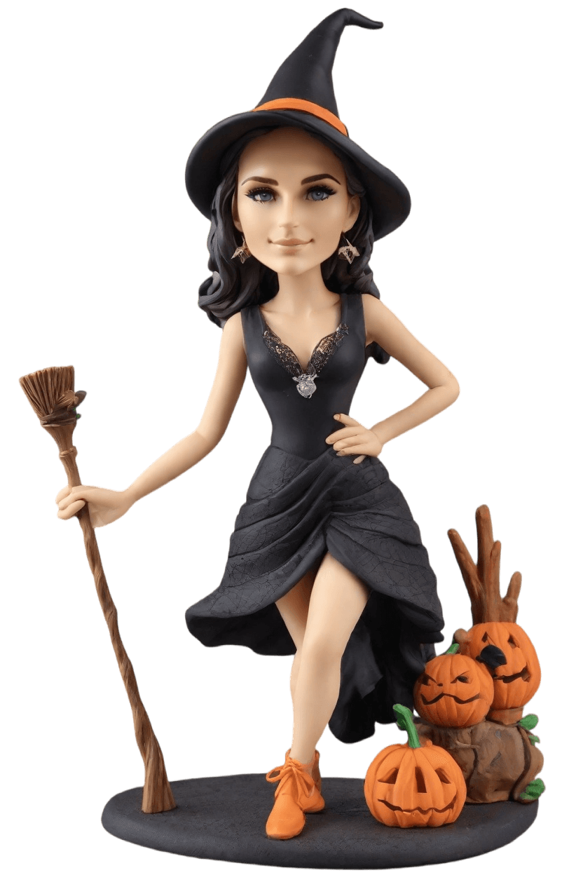 Spooky Sassy Custom Bobblehead,She Created a Sassy Witch Bobblehead Doll!