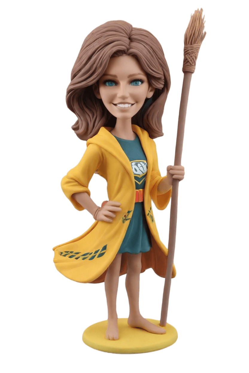 Quidditch Enthusiast Cheerleader Custom Bobblehead,She Transformed Herself into a Quidditch Cheerleader Bobblehead!