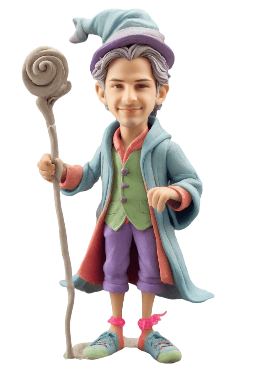 custom Wizardry Wave bobblehead,John's Magical Wand Wave Bobblehead Adventure