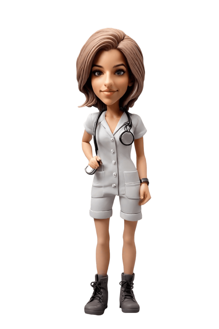 Custom Medical Punk Bobblehead,She Made Her Own Punk Nurse Bobblehead Doll!