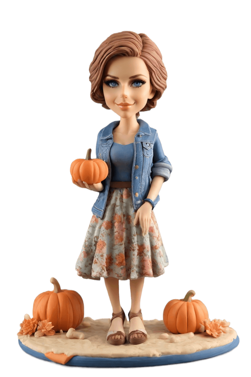 Custom Thanksgiving Stylist Bobblehead,She Created Her Own Thanksgiving Stylist Bobblehead Doll