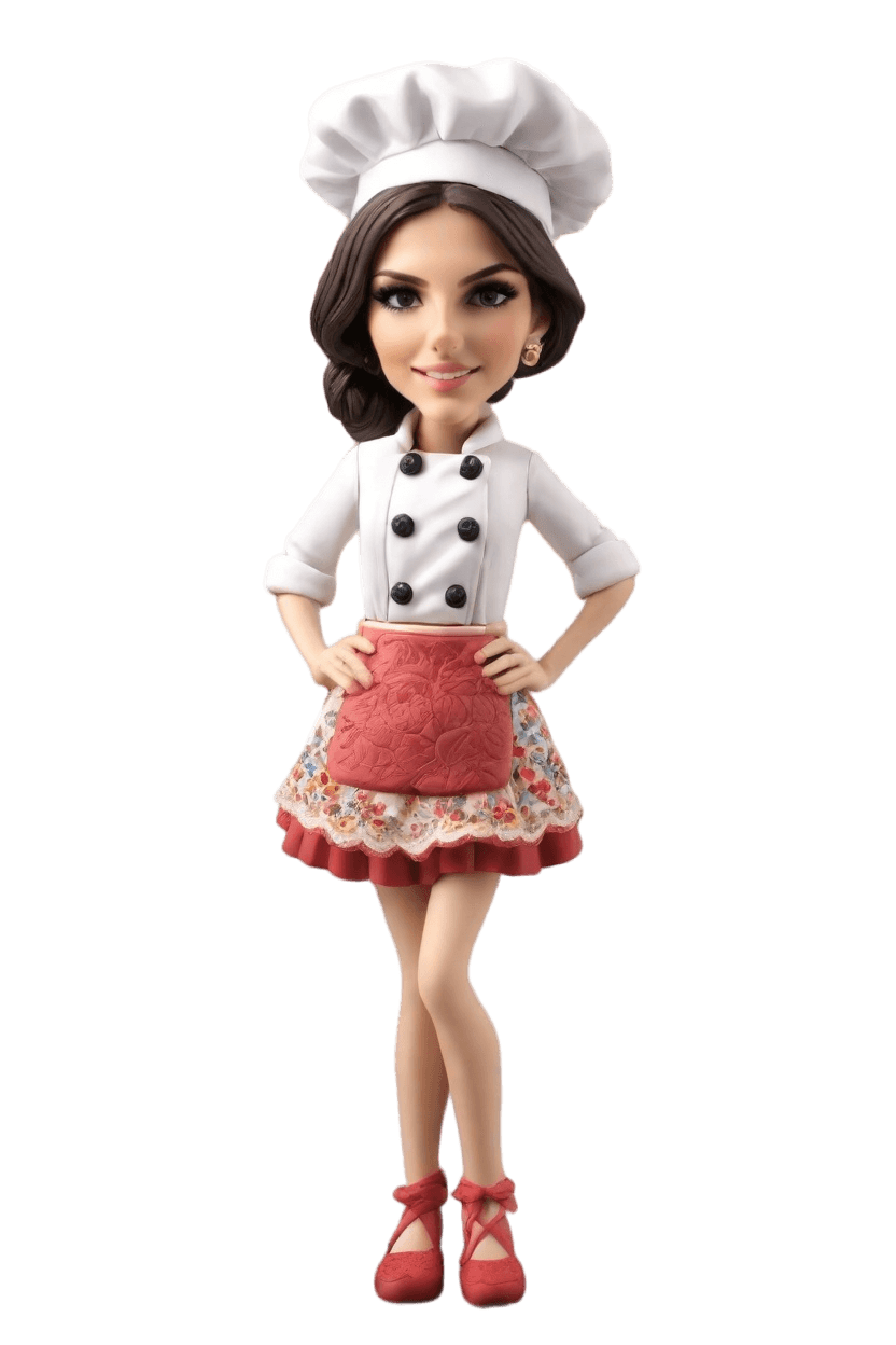 Custom Chef's Kitchen Whimsy Bobblehead,She Made Her Own Whimsical Chef Bobblehead! 👩‍🍳🎉
