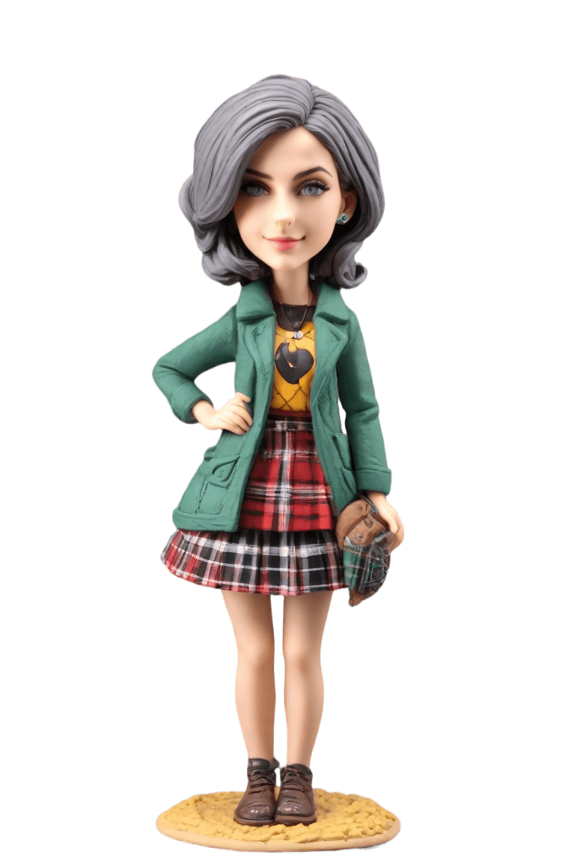 Custom Thanksgiving Cheerful Punk-rock Bobblehead,She Created a Punk-Rock Thanksgiving Bobblehead Doll!