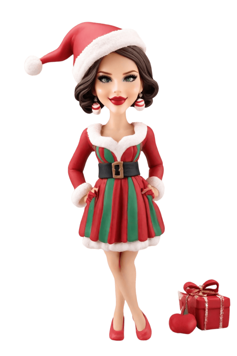 Custom Christmas Cheerful Bobblehead,She Created Her Own Festive Bobblehead Doll!