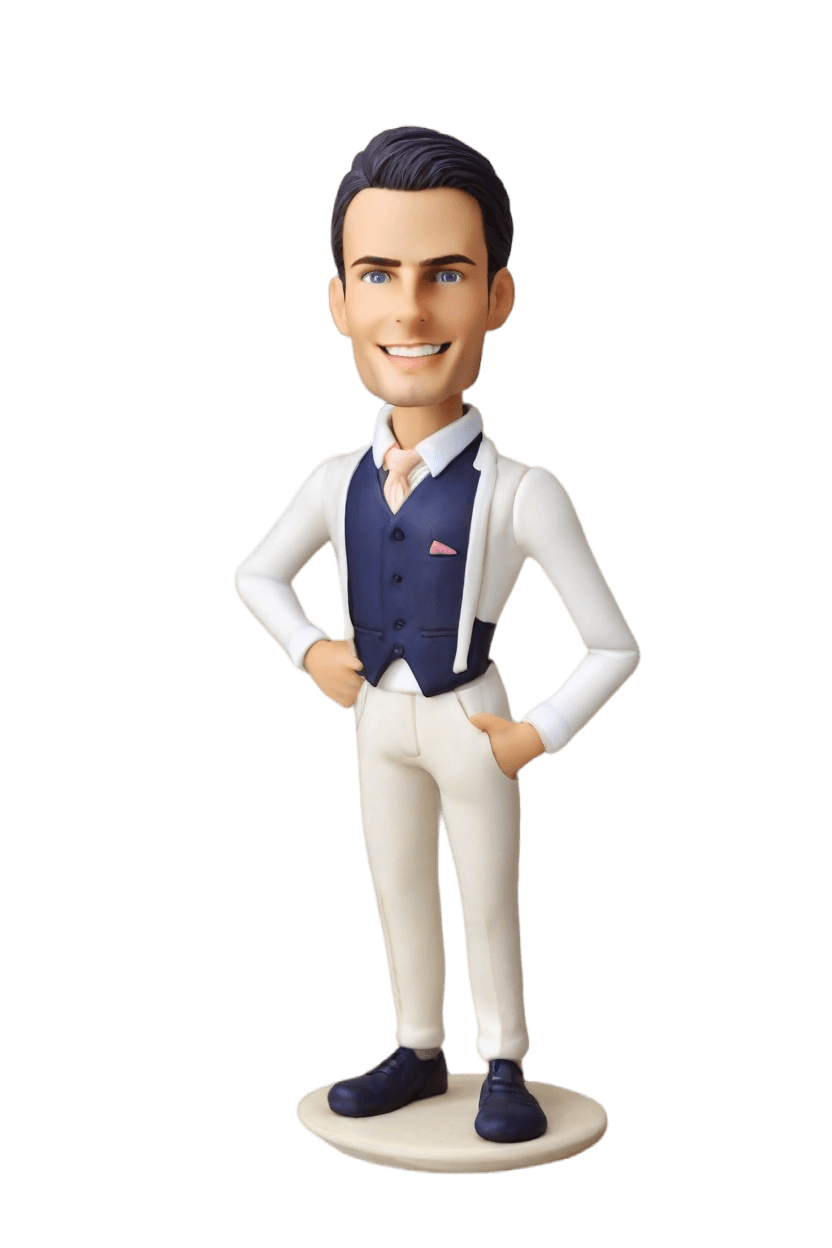 custom Achievement Celebration bobblehead,He Created His Own Confident Victory Bobblehead!
