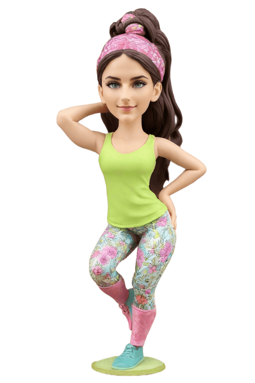 Custom Yoga Pose Bobblehead: Playful Petal Power,She Nailed It! Create Your Own Downward Dog Bobblehead