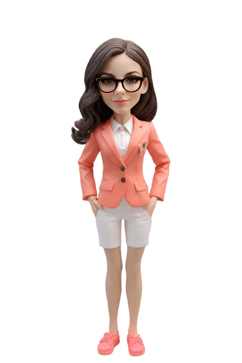 Custom Graduation Chic Bobblehead,She Created Her Own Confident Grad Bobblehead!