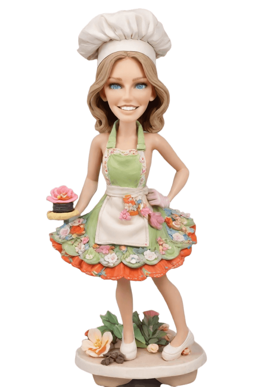 Custom Culinary Creations Bobblehead,She Whips Up a Masterpiece: Create Your Own Bobblehead