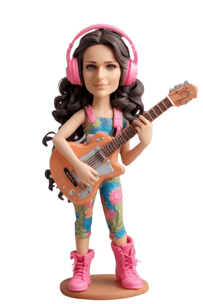 Custom Music Vibes Figurine Bobblehead,She's Grooving: Make Your Own Bobblehead Doll