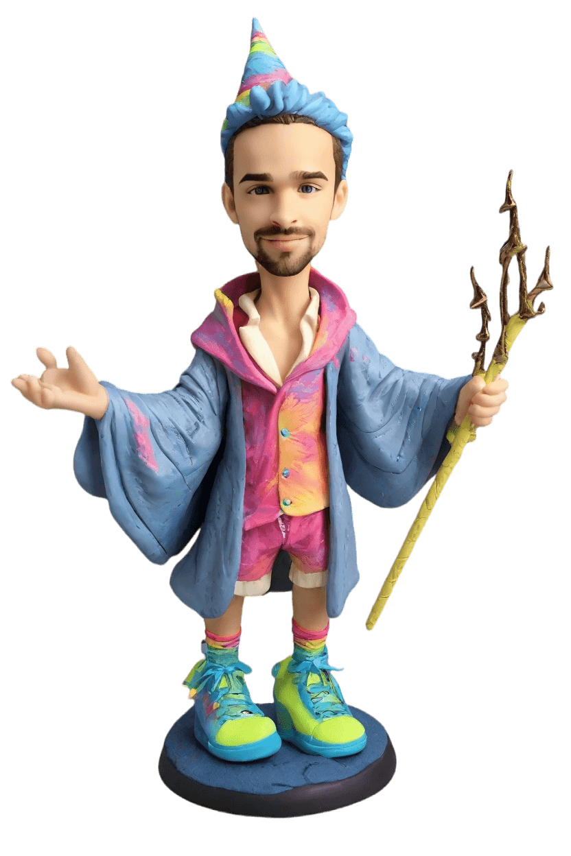 custom Wizardry Celebration bobblehead,He Casts a Spell on His Custom Bobblehead!