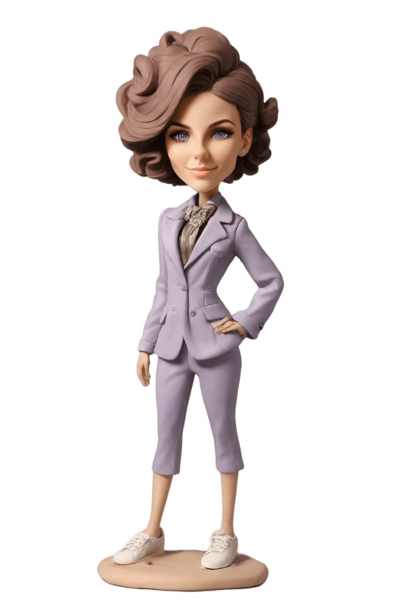 Custom Corporate Recognition Figurine Bobblehead,She Created Her Own Confident Trophy-Holding Bobblehead!