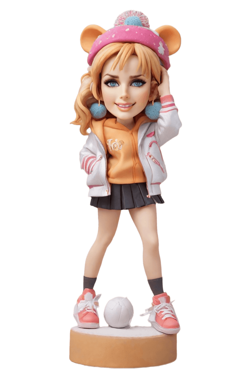 Cheerful Cheerleader Custom Sparkle Bobblehead,She Created Her Own Cheerleader Bobblehead! 🎉