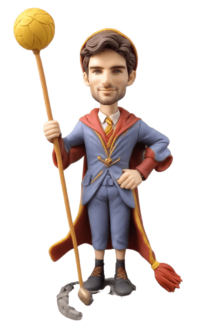 custom Quidditch Enthusiast Cheerful bobblehead,John Shares His Make Your Own Bobblehead Doll Journey