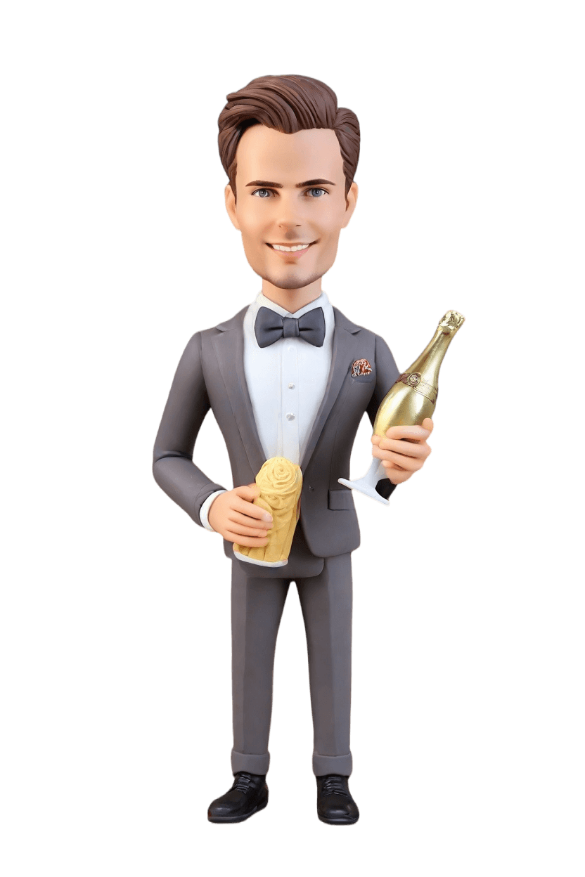 Custom NewYear Cheerful Bobblehead,John Shares His Joy: Create Your Own Bobblehead Dolls