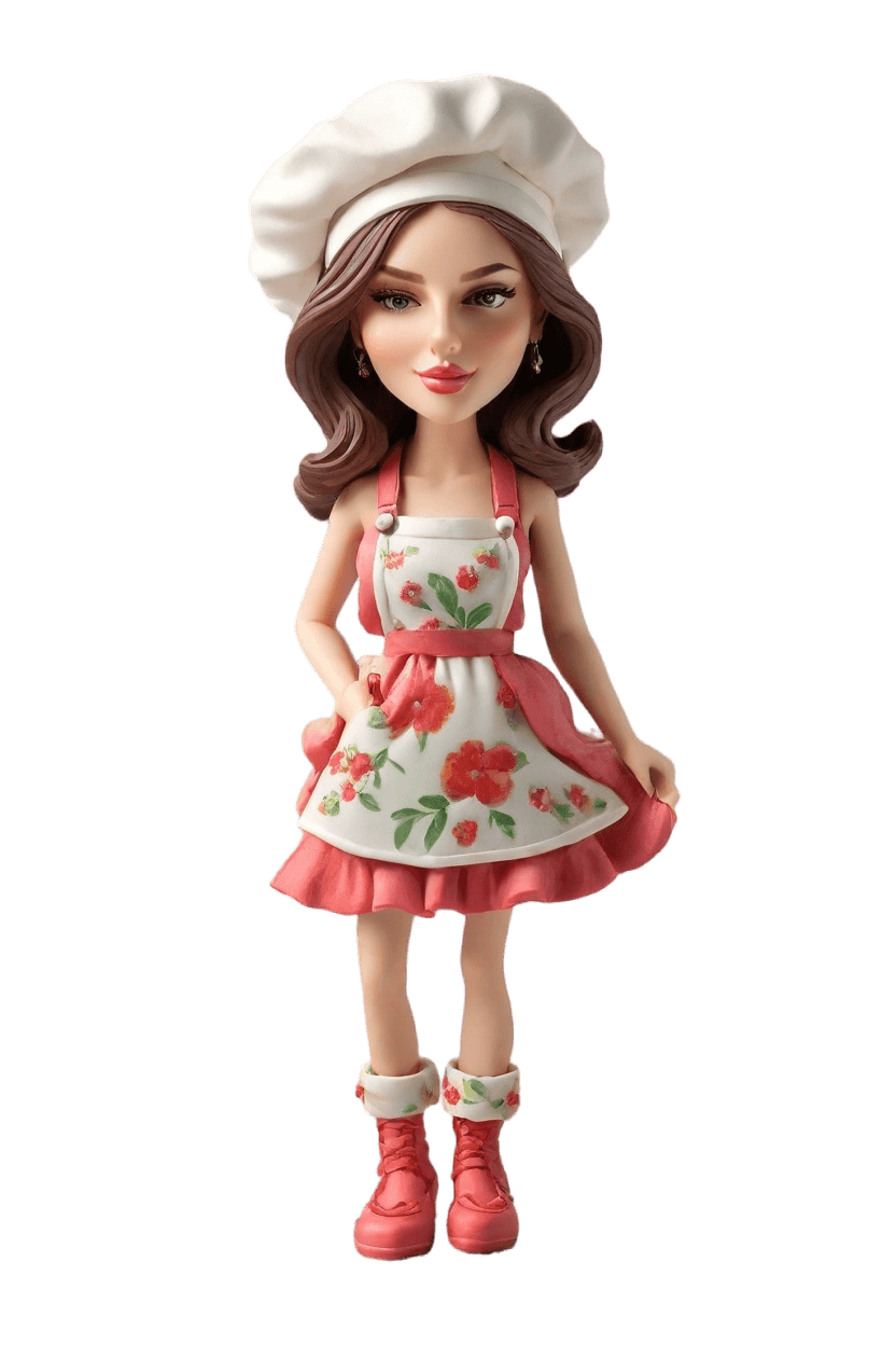 Custom Chef's Kitchen Bobblehead,She Created a Whimsical Chef Bobblehead Doll!