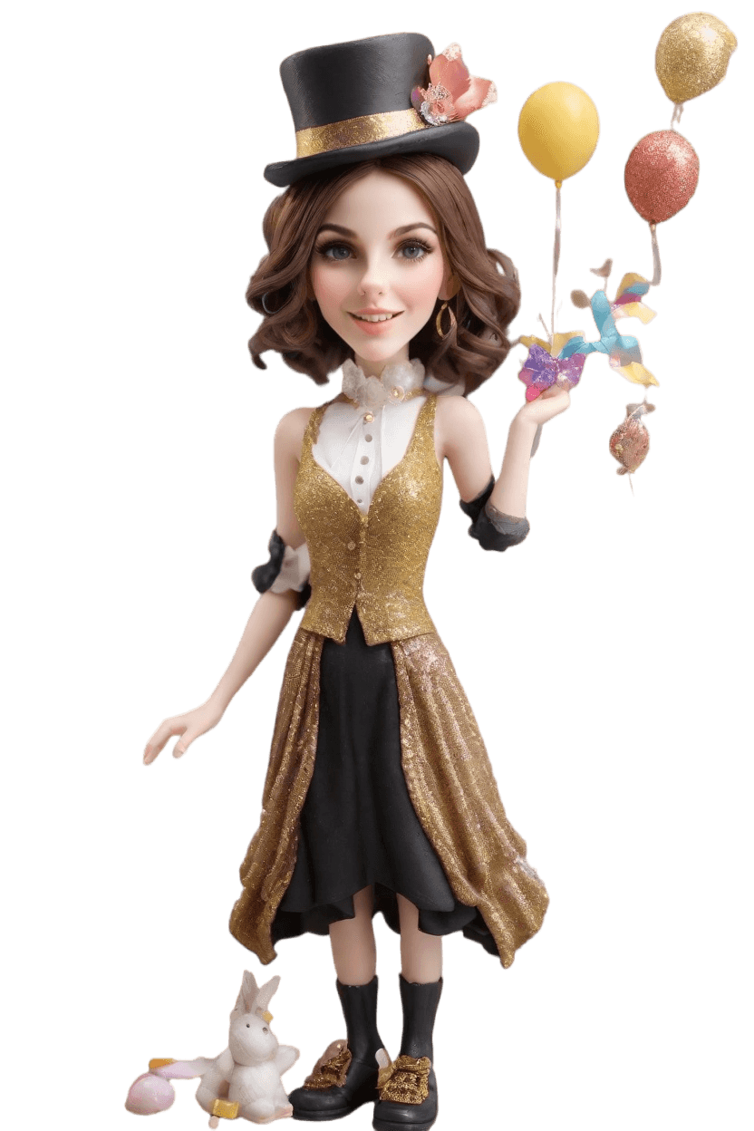 Cheerful Celebration Custom Bobblehead,She Created a Cheerful Confetti Popper Bobblehead!