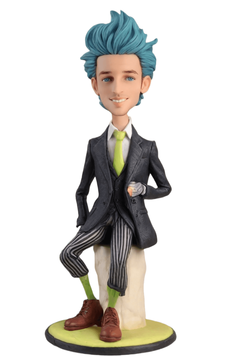Custom Mischievous Magician Bobblehead,He Casts a Spell with His Punk Bobblehead!