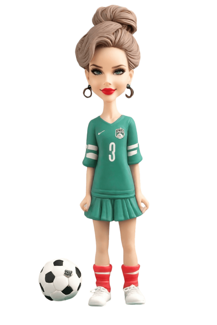 Custom Kicking Playful Bobblehead,She's Making Her Own Playful Soccer Bobblehead!