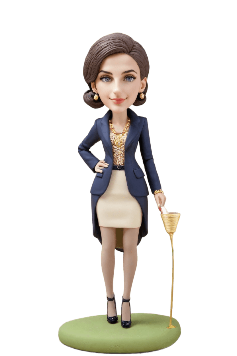 Custom Anniversary Chic Bobblehead,She Created a Chic Anniversary Bobblehead!