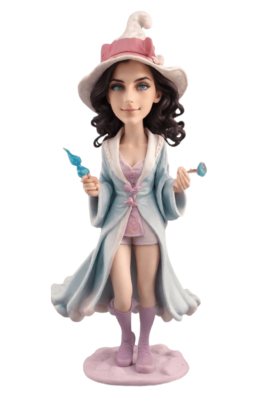 custom Enchanting Wizard bobblehead,She Creates Her Own Enchanting Wizard Bobblehead