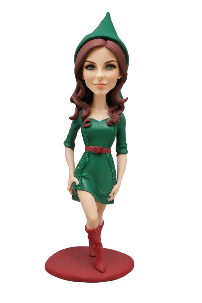 custom Christmas Mischievous bobblehead,She's Unveiling Her Mischievous Christmas Bobblehead!