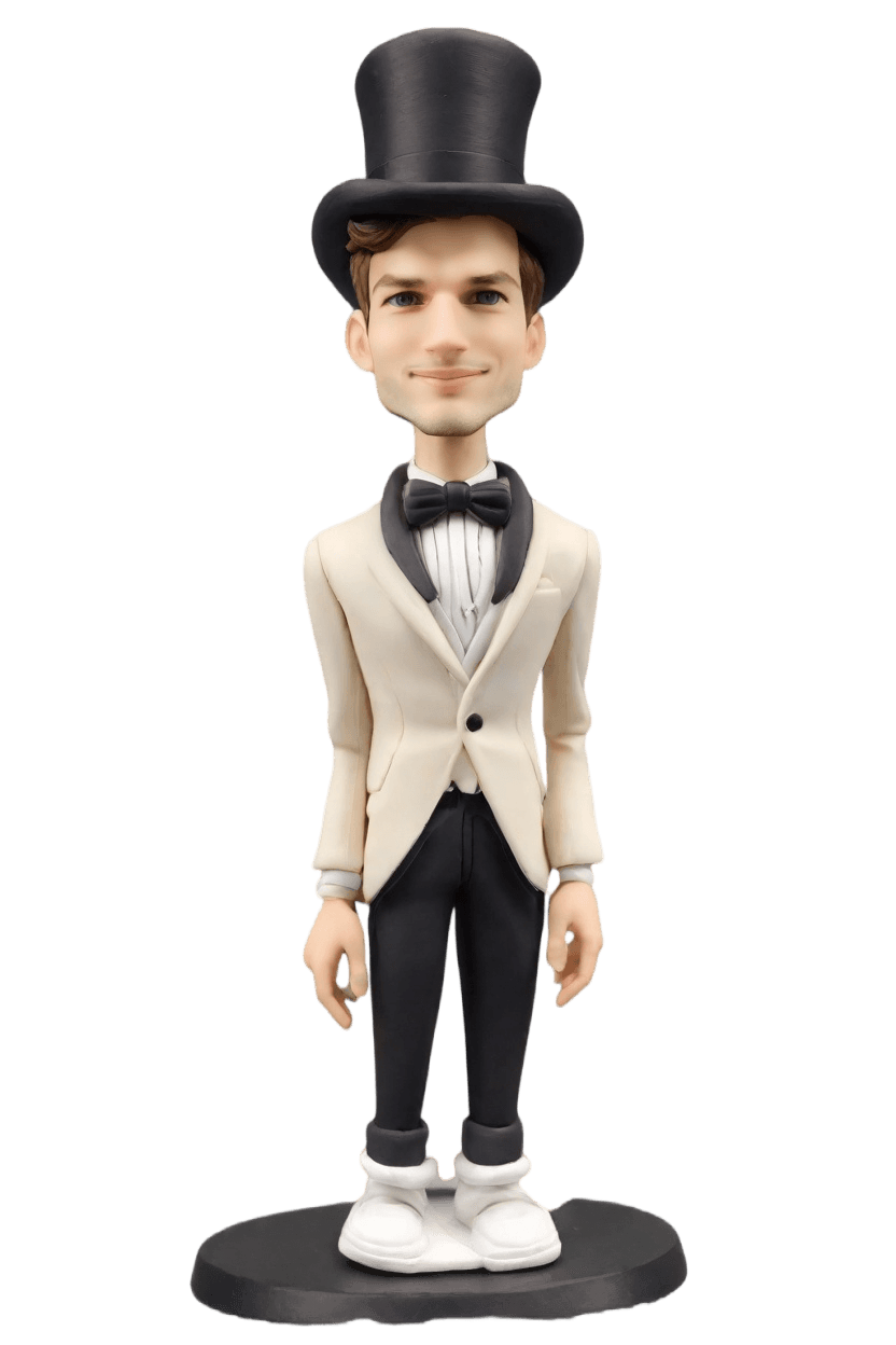Custom Anniversary Playful Bobblehead,He's Created His Own Playful Tuxedo Bobblehead!