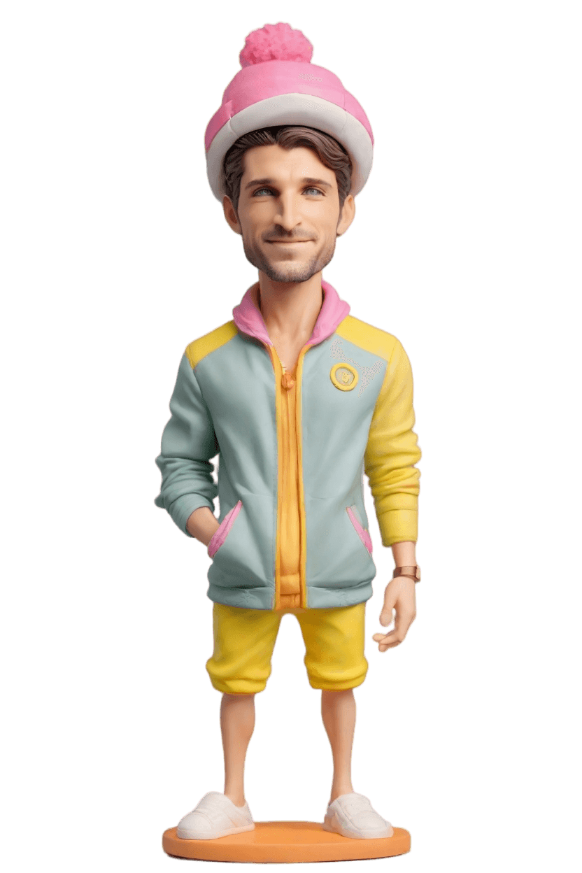 Custom Sporty Playful Bobblehead,He Made His Own Bobblehead Doll! 😎