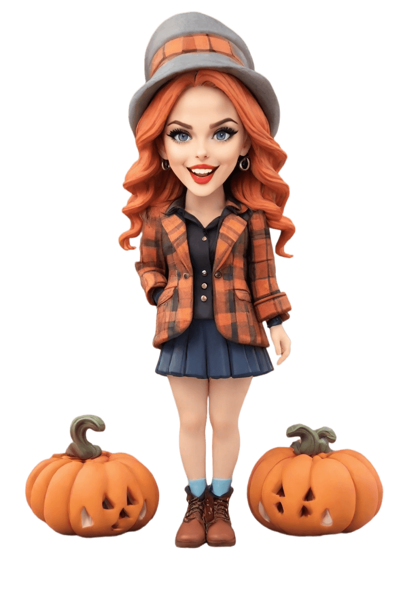 Custom Thanksgiving Chic Bobblehead,She's Crafted Her Thanksgiving Look: Create Your Own Bobblehead Doll