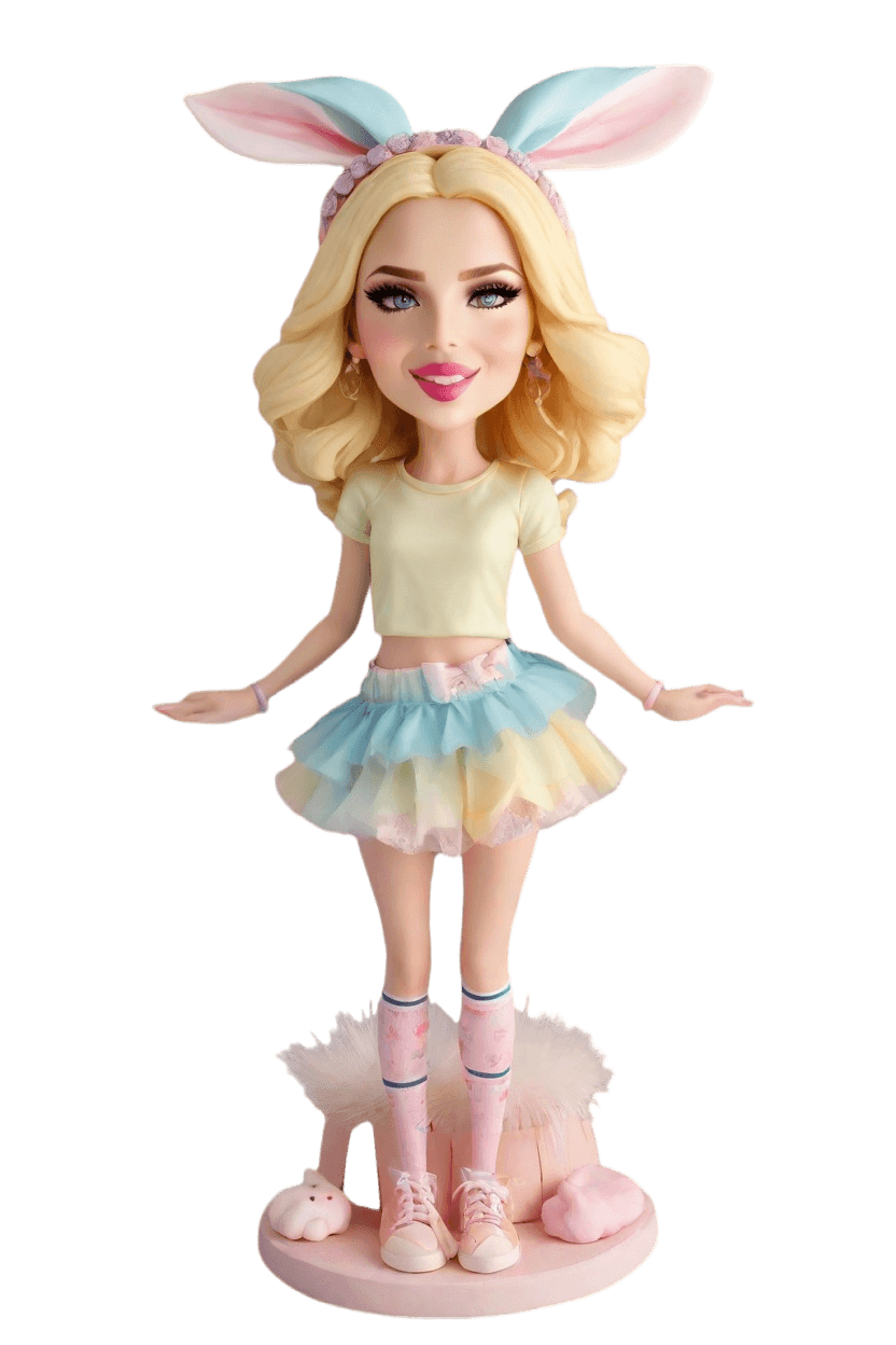 Custom Easter Playful Bobblehead,She Created a Cheeky Easter Bunny Bobblehead!