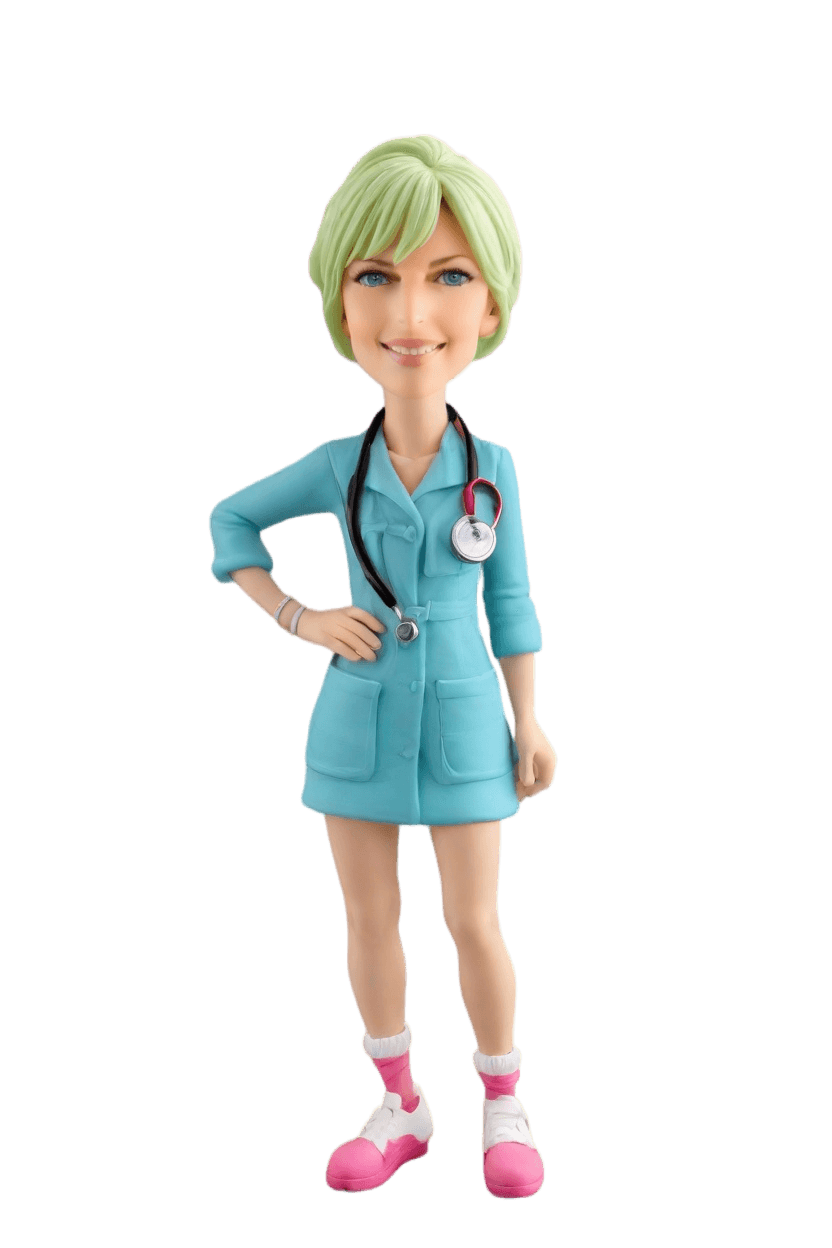 Custom Nurse Chic Bobblehead,Nurse's Punk Scrubs: Create Your Own Bobblehead Doll