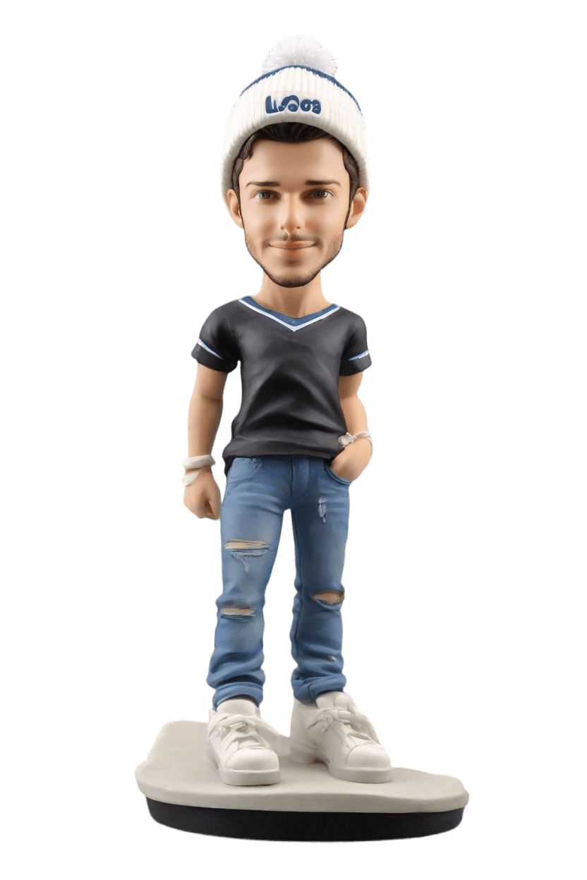 custom Hockey Hero Punk bobblehead,John's Epic Hockey Moment Captured in Bobblehead