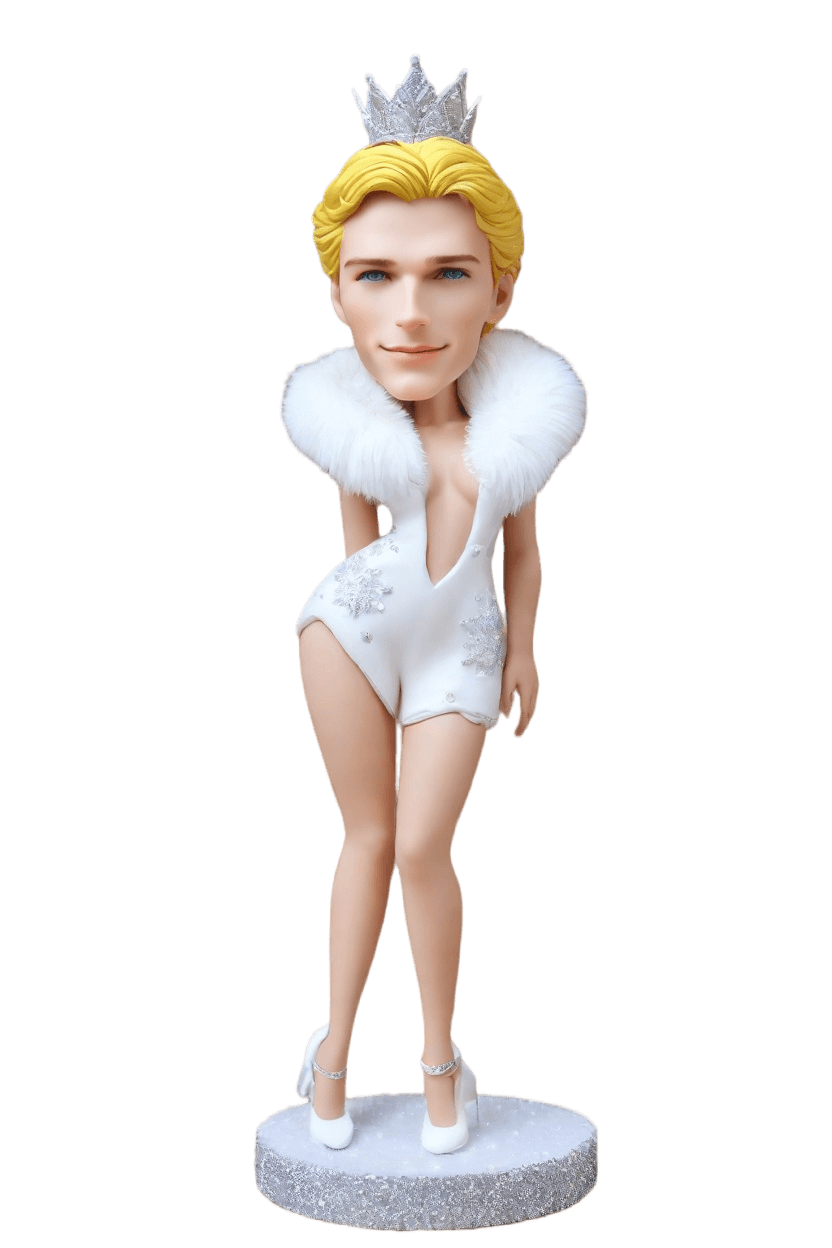 Custom Winter Gala Bobblehead,He Made His Own Sassy Snow Queen Bobblehead!