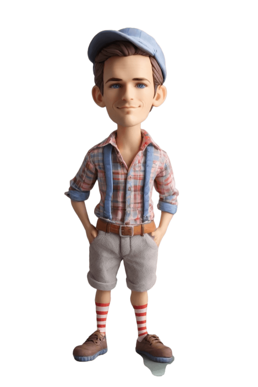 Casual Charm Custom Bobblehead,John Shares His Playful Flannel Bobblehead