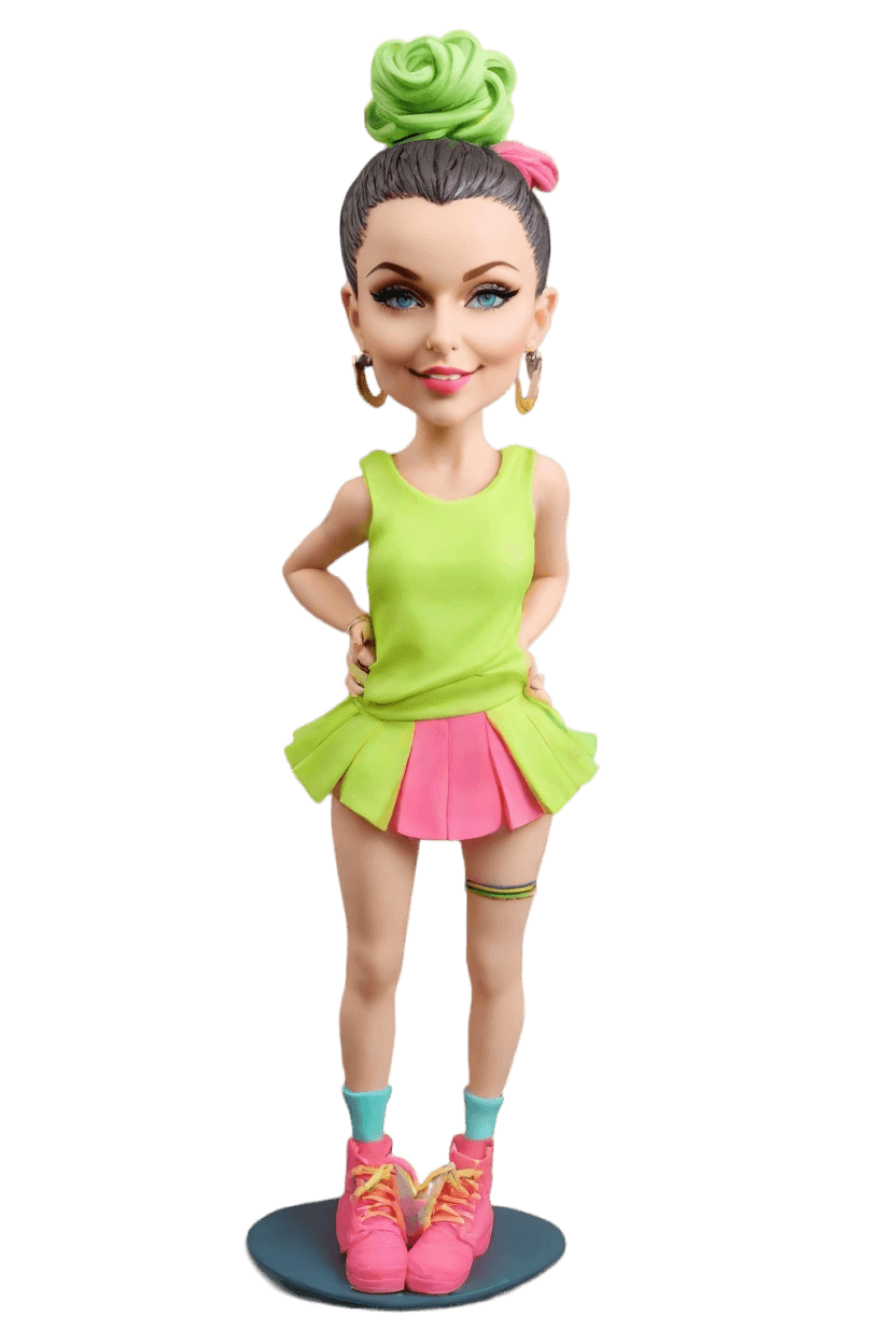 Custom Punk Rocker Bobblehead,She's Got Swagger: Create Your Cheeky Punk Bobblehead