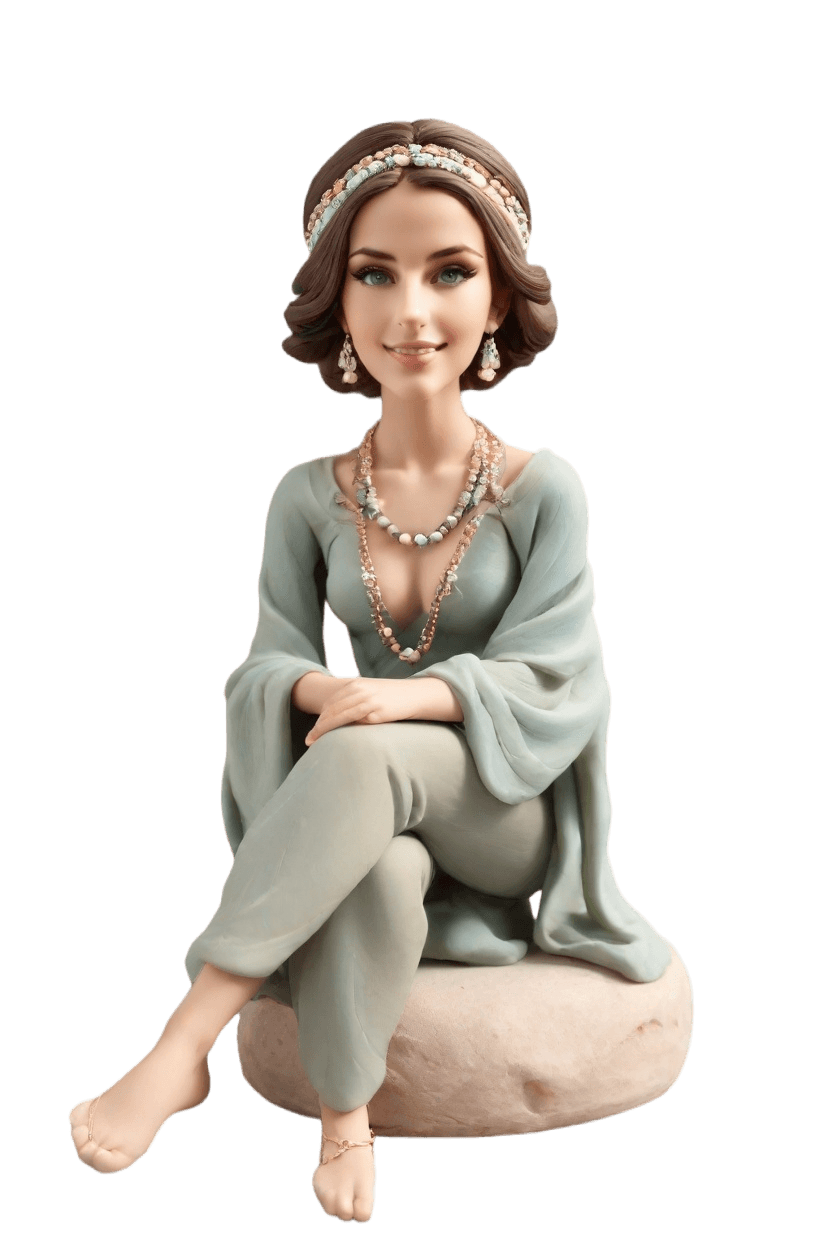 Custom Meditation Boho Bobblehead,She Created a Serene Boho Bobblehead Doll!