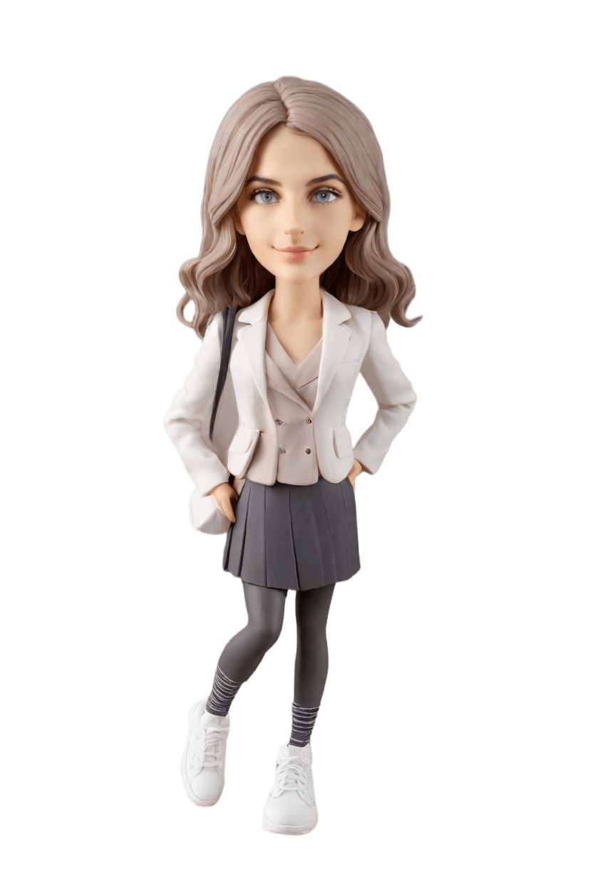 custom Graduation Triumph chic bobblehead,She's Crushing It: Create Your Own Graduation Bobblehead