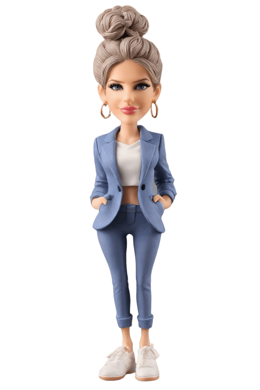 Custom Business Confidence Bobblehead,She Made Her Own Bobblehead Doll in Chic Blazer
