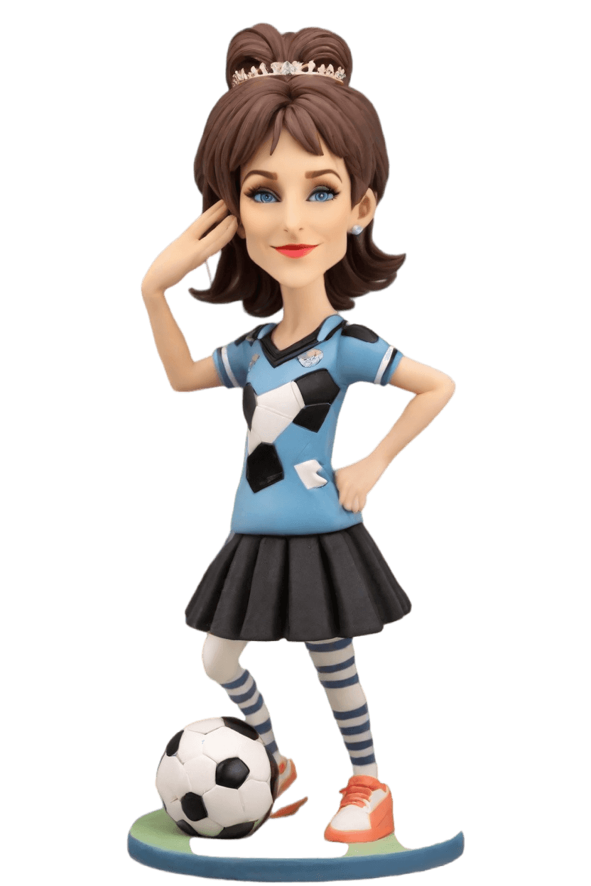 Custom Kicking Soccer Bobblehead,She's Kicking Goals with a Wink! #BobbleheadMagic