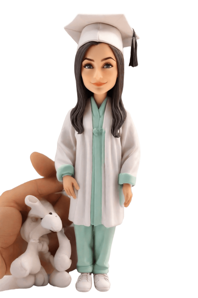 custom Graduation Chic bobblehead,She Created Her Own Graduation Moment Bobblehead