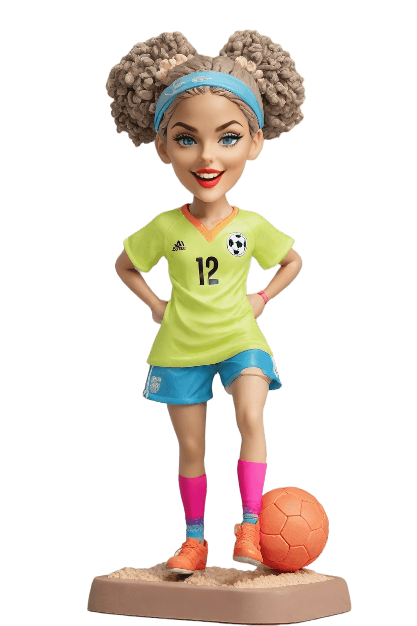 Custom Kicking Soccer Bobblehead,She’s Got Game: Make Your Own Bobblehead Doll