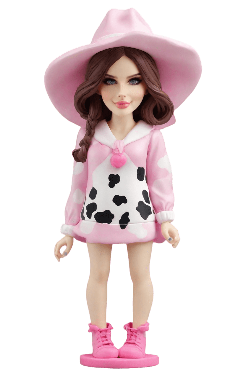 Custom Female Cow Bobblehead,She Created Her Moo-dy Cow Bobblehead!