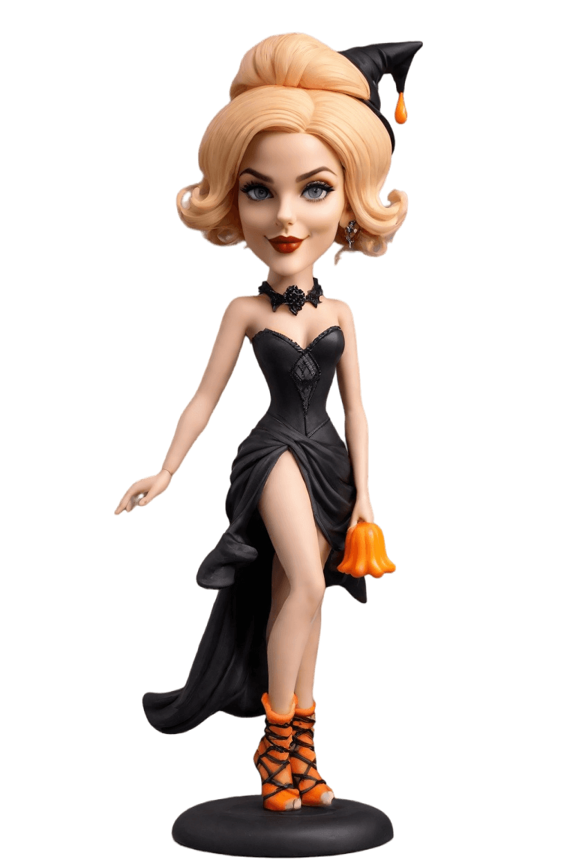Spooky Sassy Custom Bobblehead,She Made Her Own Sassy Witch Bobblehead