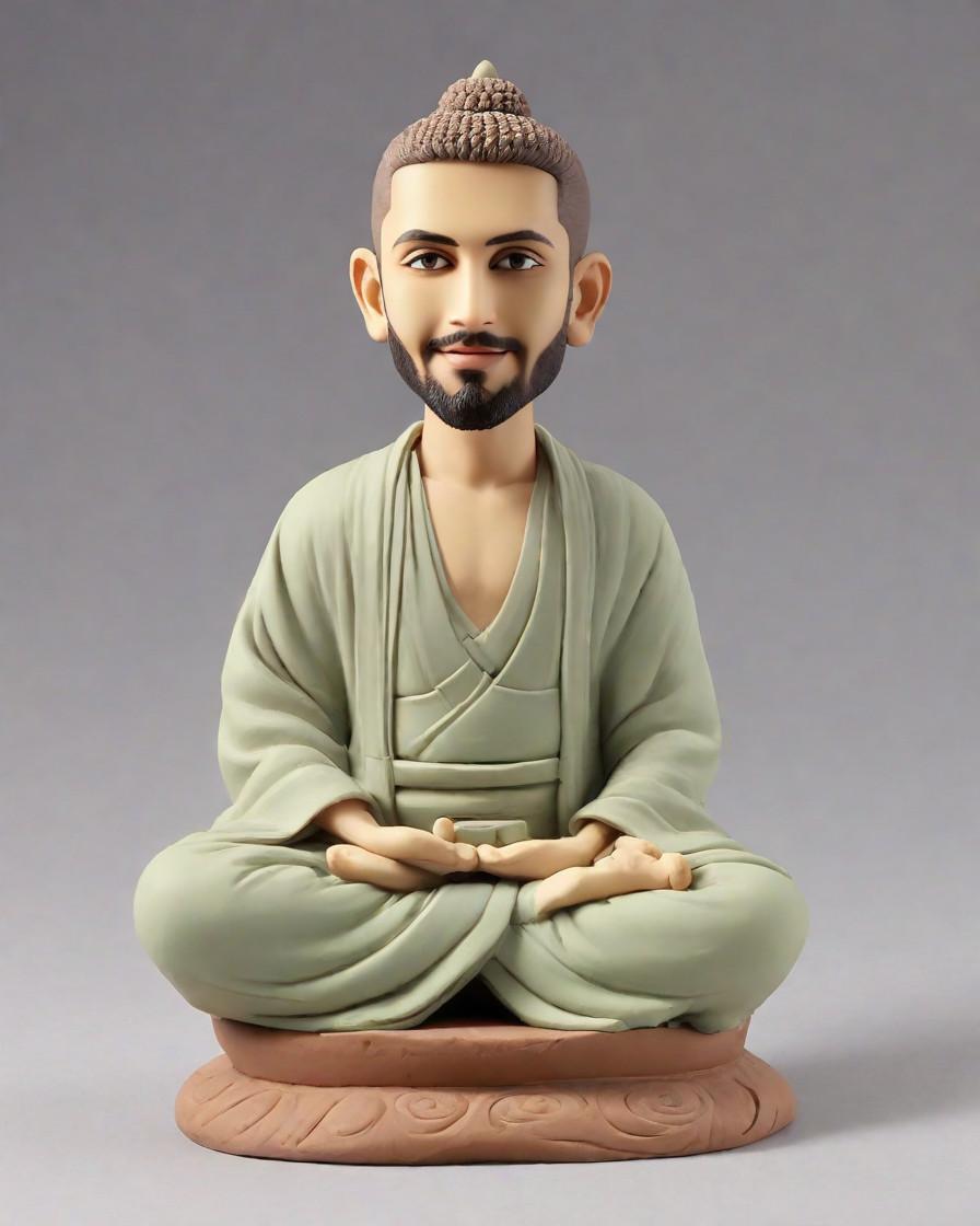Buddhist Meditation Master: A Unique Bobblehead Figurine for Zen Lovers,My Zen Moment: Unboxing the Tranquil Male Yoga Instructor Mini-Me