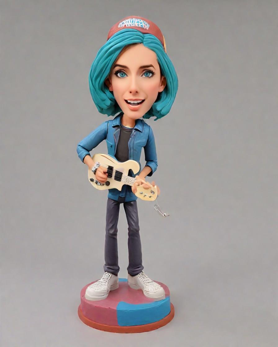 A Music Fan's Dream: Personalized Bobbleheads for the Ultimate Collection,She Plays the Guitar, Rocks the Stage, and Now Rocks Her Mini-Me Bobblehead!